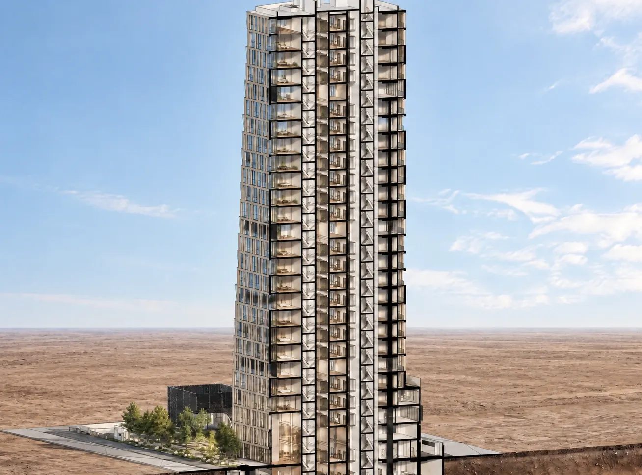 Al Majed Tower — Full section — architectural render