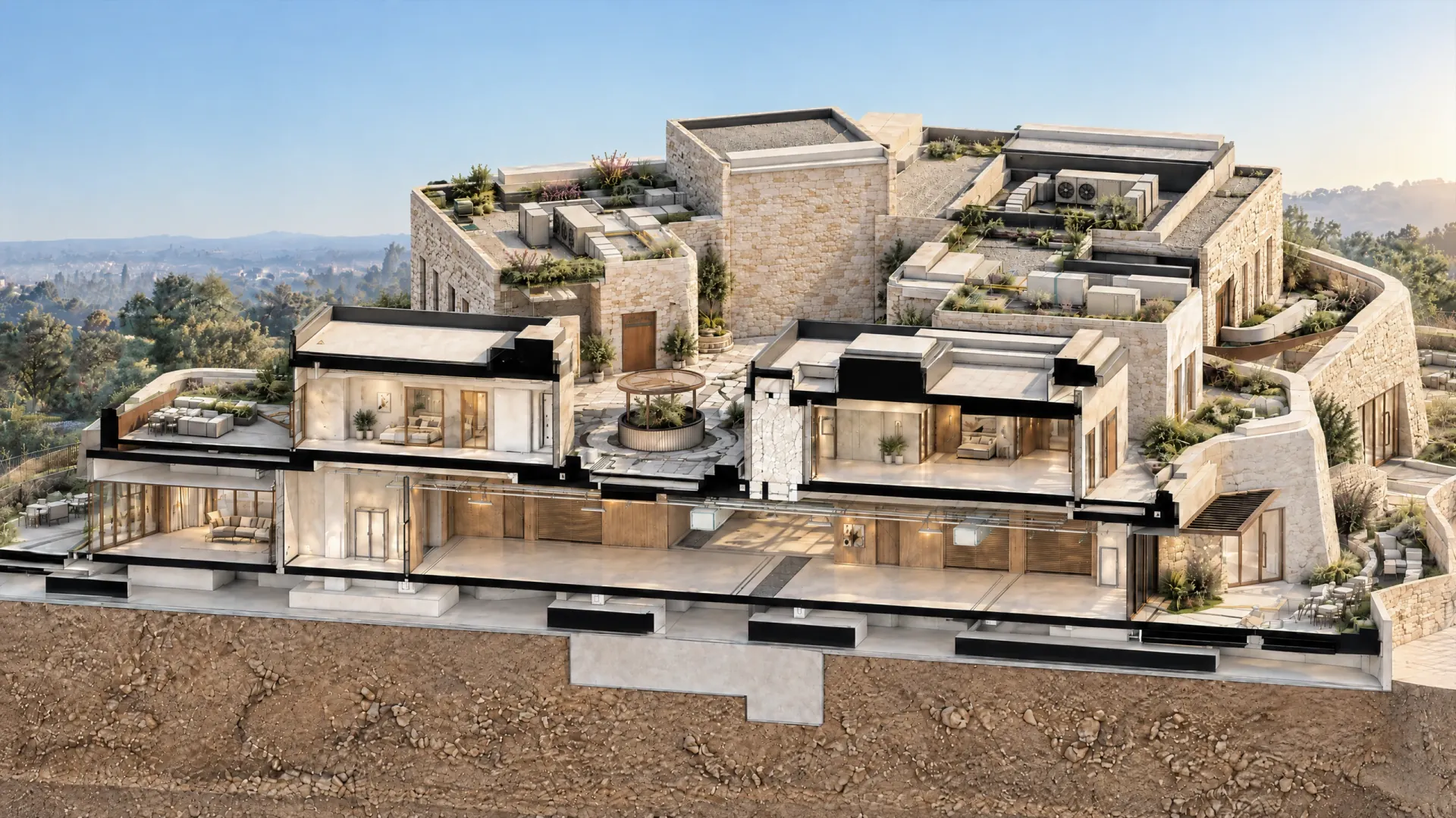 Thera Mountain — Section 4 — architectural render