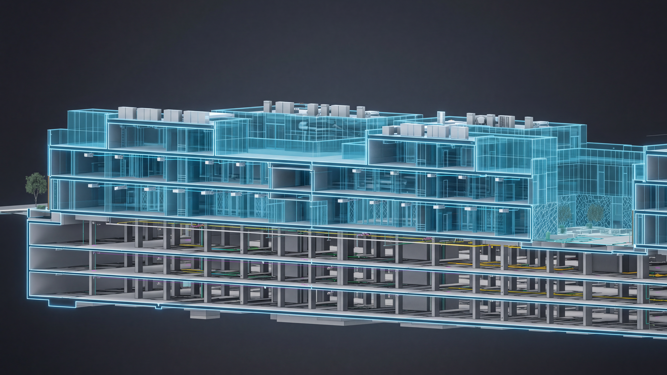 Al Basateen Offices — Longitudinal section — analytical section