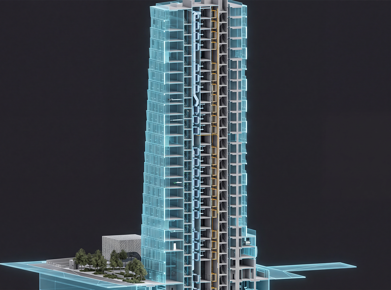 Al Majed Tower — Full section — analytical section
